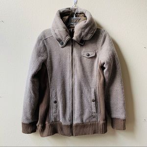 REI Rimrock Jacket Hooded Full Zip Brown Textured